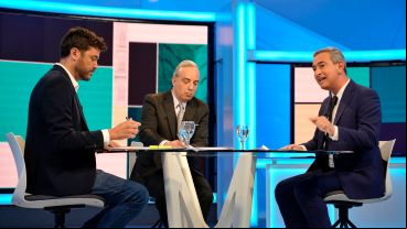 Todas las fotos del debate entre Monteverde y Javkin en El Tres