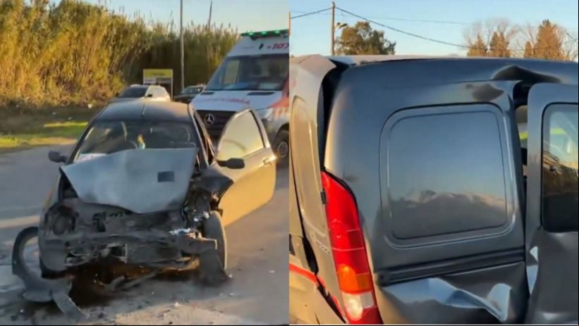 Violento choque entre un auto y un utilitario dejó varios lesionados en Uriburu al 8000